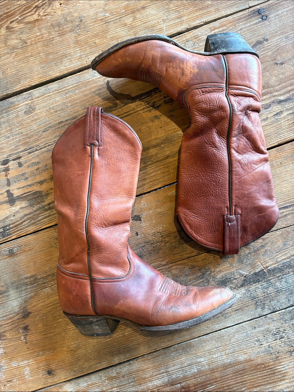 Vintage Tony Lama Leather Cowboy Boots Style 1012 Women’s Size 6.5